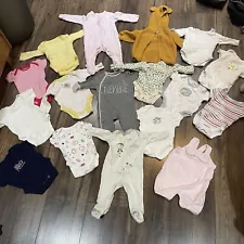 Job Lot Bundle 16 Pieces Assorted Mixed Baby Girl Clothes Up To 1 Month Next M&S