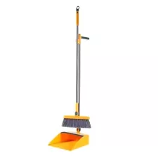 Folding Dustpan & Broom Set Household Sweeper Hair Removal Garbage Shovel ORANGE