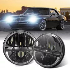 2PCS 7" INCH ROUND LED HEADLIGHTS HI/LO BEAM FOR CHEVY CAMARO 1967 to 1981 BLACK (For: 1979 Camaro)