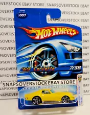 2006 HOT WHEELS YELLOW '69 CHEVROLET CORVETTE, HW #007 NEW 1ST RELEASE HW MODEL