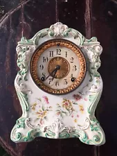 ANSONIA MANTLE CLOCK CHEMUNG PORCELAIN C 1900 - parts or repair