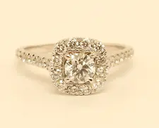 Designer NEIL LANE 1/2 ct Center & 1-1/4 ctw Diamond Engagement Ring 14K Wh Gold