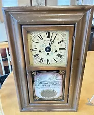 Vtg NEW ENGLAND CLOCK CO. EIGHT DAY - SPRING WOUND CLOCK #234C With Key - Works!