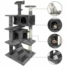 Cat Tree Tower 55" STURDY Activity Center Large Playing House Condo For Rest