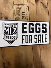 Vintage Master Mix Feed Store Sign Antique Eggs Chicken Chick For Sale Grocery