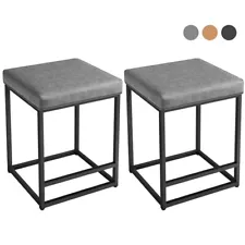 Modern Bar Stools 24" Set of 2 for Kitchen Counter Backless Industrial Stools