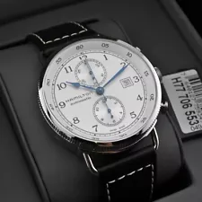 New Hamilton Khaki Navy Pioneer Auto Chrono Silver Dial Men's Watch H77706553