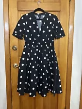 Black & White Polka dot Dress WORTHINGTON, Medium EUC, $5 SALE