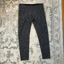 Tuff Athletics Black Gray Leggings Zip Side Pocket for Keys/Money/Phone ~ Size M