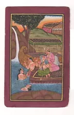 Handmade Indian Miniature Painting for Sale on Vintage Post Card