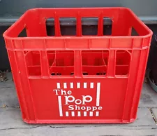 Vintage The Pop Shoppe Plastic Soda Crate Carrier Red Large