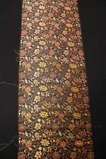 f-463 antique silk brocade kimono fabric - arabesque - 13" x 42"