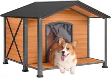 Aivituvin Dog House Wooden Dog Kennel with Roof Heated for Winter Weatherproof