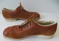 VINTAGE BRUNSWICK Men's Brown BOWLING SHOES Leather SUEDE 8.5 USA