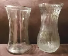 Clear Glass Flower Vases - 2 Tall Large Round Glass Hourglass Vases For Flowers