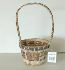 Birch Bark Basket - With Nice Liner - 11" High 5" Round Opening - Free Shipping!