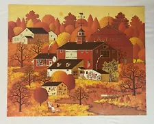 Charles Wysocki 20x16” Fall Autumn Rural Landscape Large Print Folk Art