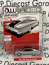 AUTO WORLD 1965 AMC Rambler Marlin Silver Fastback Limited Edition 1:64 Diecast