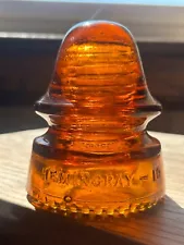 Hemmingray-19 CD 162 glass insulators Glowing Orange Amber Glass Insulator*MINT*