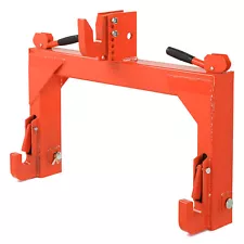 3-Point Quick Hitch Adapter for Category 1 & 2 Attachment Tractor Steel Orange