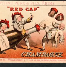 Red Cap Champagne 1800's Wine Saratoga Hatch NY Advertising Victorian Trade Card