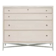 Maklaine Contemporary 4-Drawer Wood Bachelor's Chest in Gray