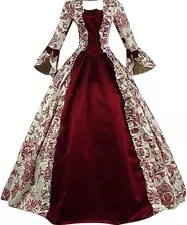 Renaissance Women Victorian Ball Gown Vintage Medieval Irish Cosplay Corset SzM