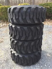 4 NEW 10-16.5 Skid Steer Tires with Rim guard 10X16.5 12 PLY-for Bobcat & others