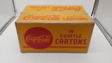 Vintage 1940s Coca Cola Box Crate Wax Cardboard Coke Bottle Carrier Unused New