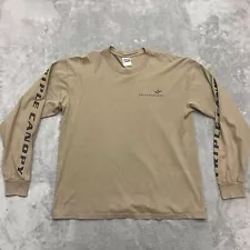 Vintage Triple Canopy Long Sleeve Shirt Tan Logo on the Sleeves Size Large