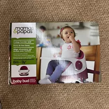 Mamas & Papas Baby Bud Booster Seat for Dining, Detachable Tray, Harness Pink