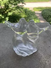 Vintage Glass Bird Figurine, Frosted