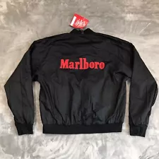 Vtg Marlboro LOGO 90's Reversible Bomber Jacket Red Black Medium Deadstock