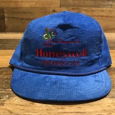 VTG Honeywell Hat Snapback Cap Mens Blue Corduroy DC Sales Minnesota 90s READ