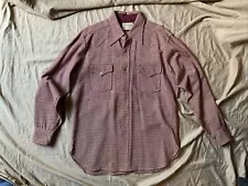 Vintage Pendleton Shirt Houndstooth High Grade Western Wear Pearl Snap Sz L