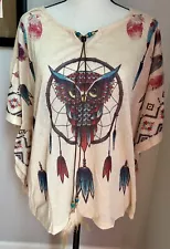 New Woman’s Modern Native American Light Poncho Top Arizona Summer Style