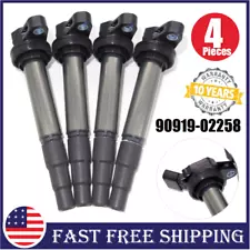 4PCS Ignition Coils 90919-02258 DENSO Fits For Toyota Corolla Prius 2009 1.8L