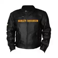 Harley Davidson Men's Motorcycle Vintage Biker 100% Real Cowhide Leather Jacket.