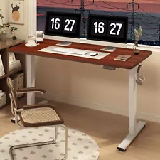 FlexiSpot 40"/48"/55"/60"Height Adjustable Standing Desk with Hooks, White Frame