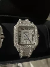 MOISSANITE VVS Clarity Iced Out Watch (Passes Diamond Tester)