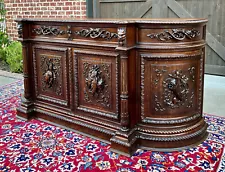 Antique French Hunt Sideboard Buffet Server Renaissance Revival Oak 19th Superb!