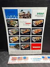 ORIGINAL VINTAGE SALES FLYER 1971 WINNEBAGO BRAVE INDIAN CHIEFTAIN MOTORHOMES