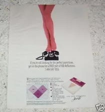 1989 print ad page -Hanes Silk Reflections pantyhose hosiery GIRL legs telephone