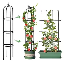 Tower Obelisk Garden Trellis for Climbing Plant，59inch Rustproof Metal Potted...