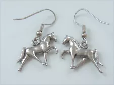 Tennessee Walking Horse Charm Earrings silver Pewter made in USA