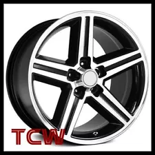 (4) 17x8" IROC WHEELS BLACK RIMS 5X4.75" +0 BS FOR CHEVY CAMARO 1982-1992