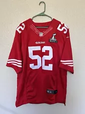 Patrick Willis #52 San Francisco 49ers Nike Red Super Bowl Jersey Men’s 48 Large