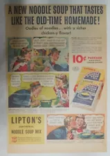 Lipton's Soup Ad: Tastes Like Old Time Homemade Soup! from 1940's 11 x 15 inches