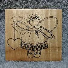 Rubber Stamp Country Angel Rag Doll Vintage 1995 Finders Keepers Artistic Stamp