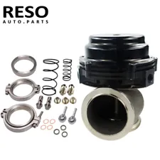 Black 44mm Wastegate External Turbo W/ TIAL V-Band Flange Spring MV-R 14PSI